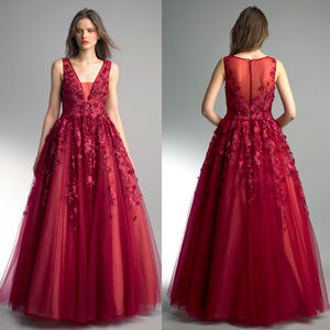 COPY - FLORAL APPLIQUE GOWN BY BASIX BLACK LABEL